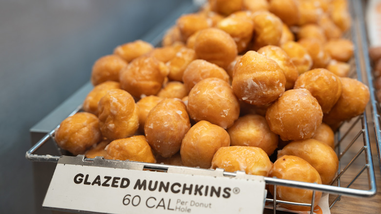 Display of delicious glazed donuts from Dunkin' Donuts