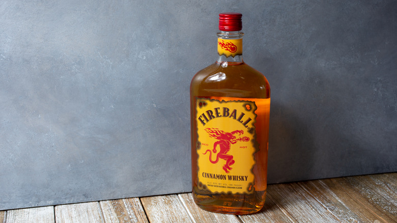 Fireball whisky bottle