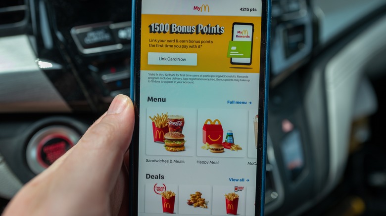 Person using McDonald's app
