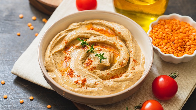 A bowl of hummus
