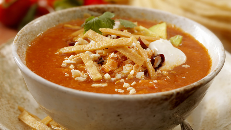 Tortilla soup bowl