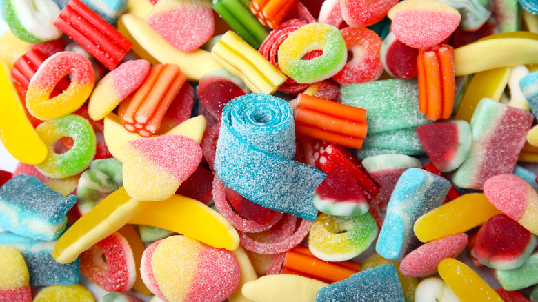 assorted candies in a pile