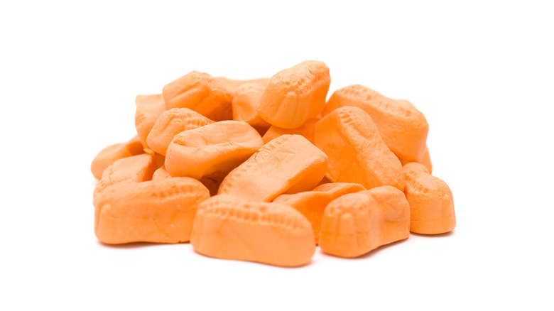 circus peanuts on a white background