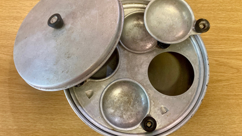 Egg poacher pan on a countertop