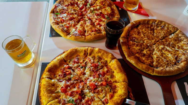 Selection of pizza hut pizzas