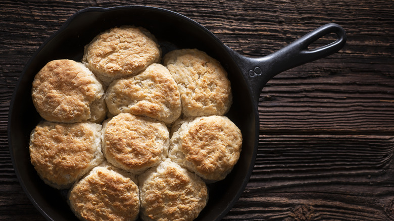 biscuits in cast iron pan