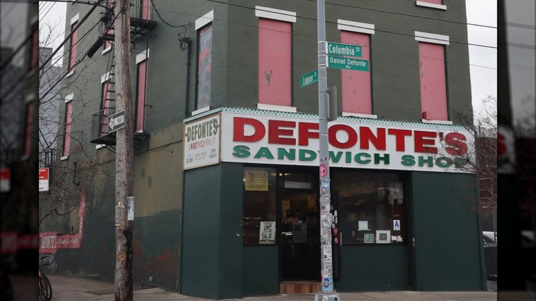 The exterior of Defonte's Sandwich Shop