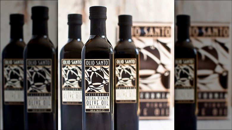 Olio Santo olive oil bottle