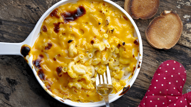 Charred baked mac and cheese