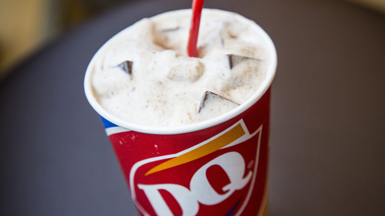 Cookie dough Blizzard in a DQ cup