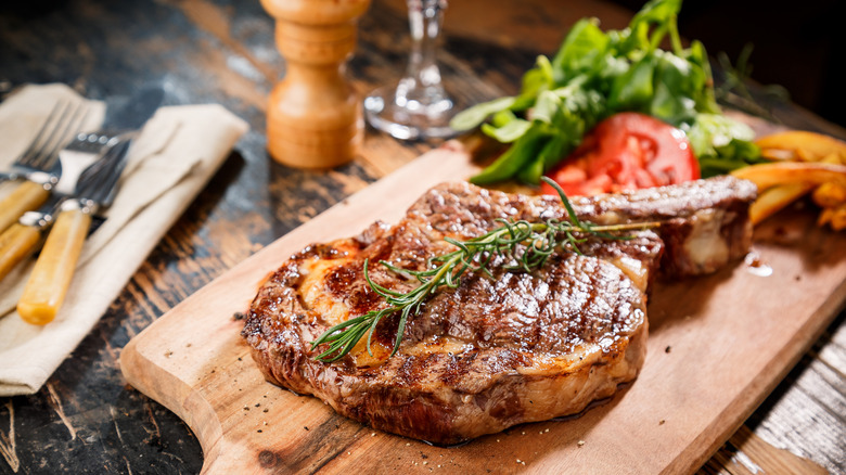 steak on cutting board