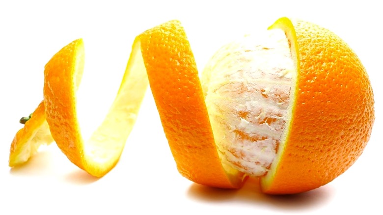 Half-peeled orange 