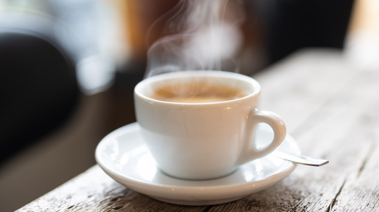 steaming cup of espresso