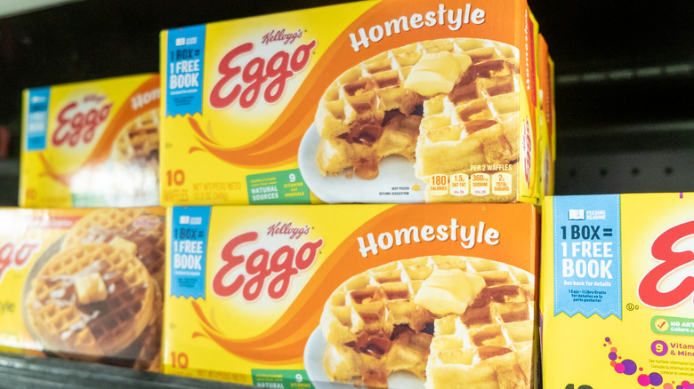 Eggo packages on a shelf