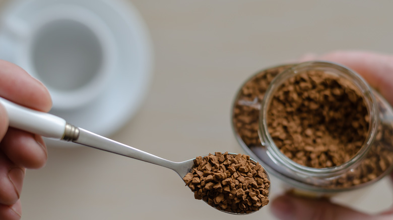 spoonful of instant coffee