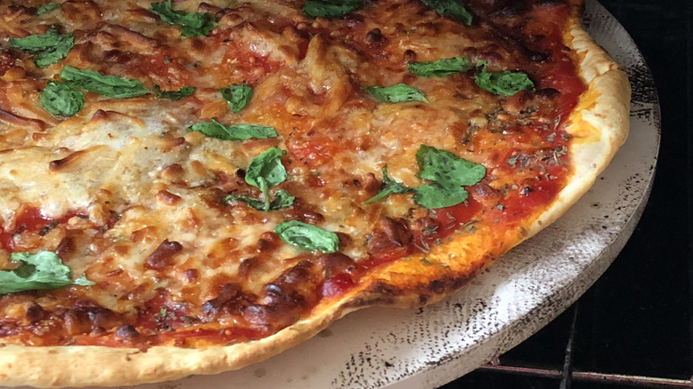 cooking on pizza stone