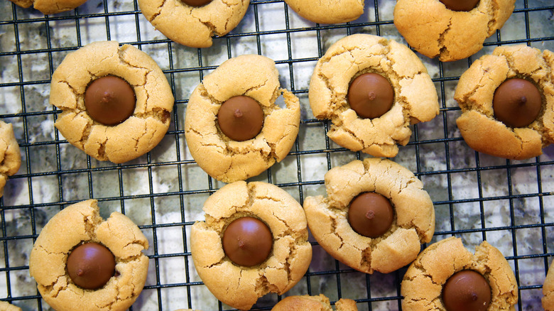 overhead view of peanut butter blossoms
