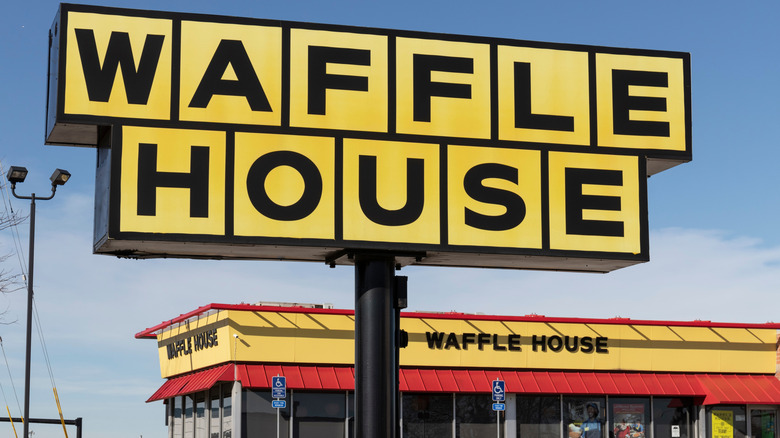 Exterior shot of a Waffle House