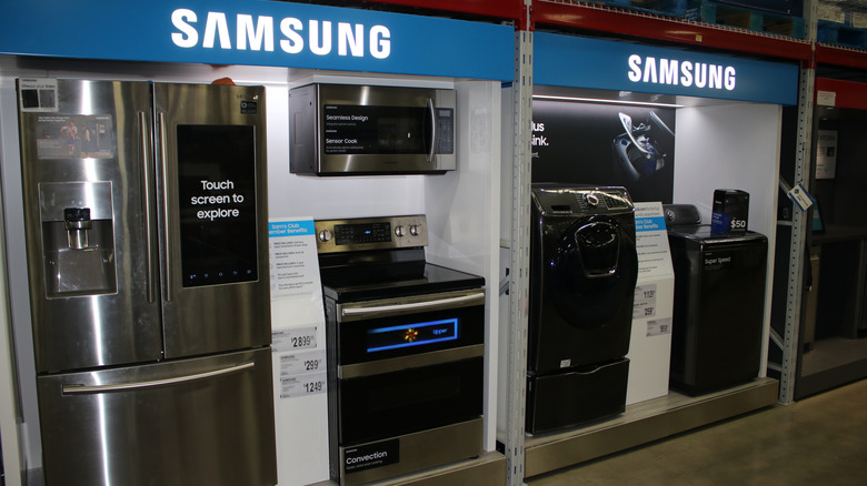 Samsung appliances in a store