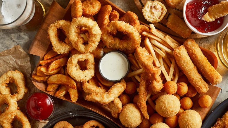 variety of fried foods