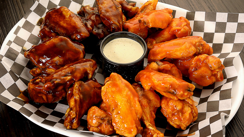 Plate of chicken wings