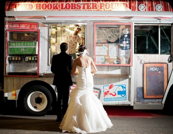 A Couple Eagerly Awaits Their Food Truck Dinner