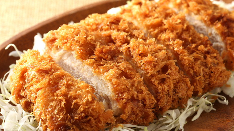 panko-breaded chicken on plate