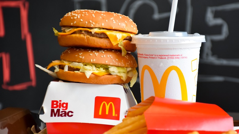 McDonald's Big Mac, fries, and drink