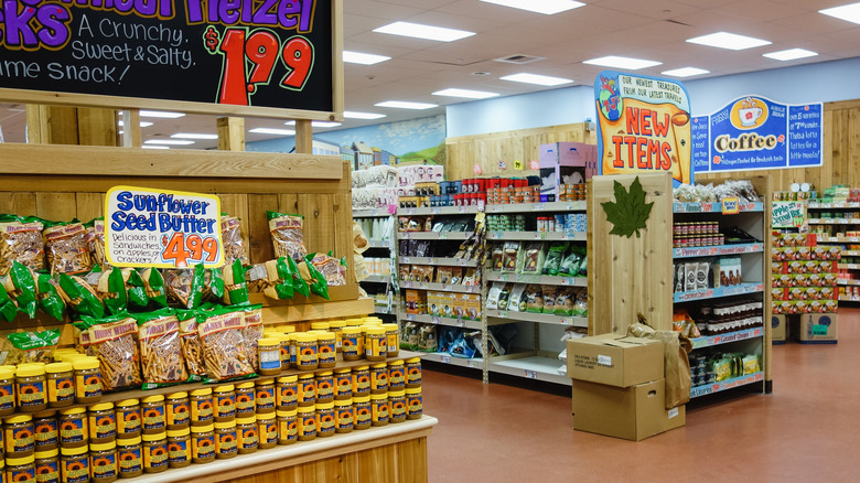 Blackboard sandwich sign in Trader Joe's