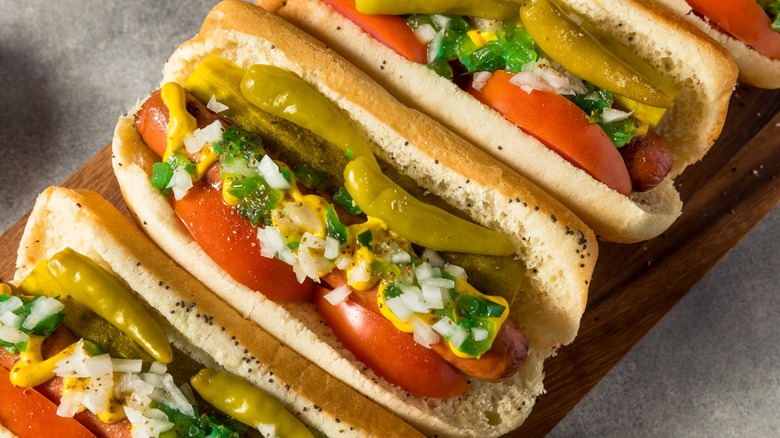 Chicago-style hot dogs