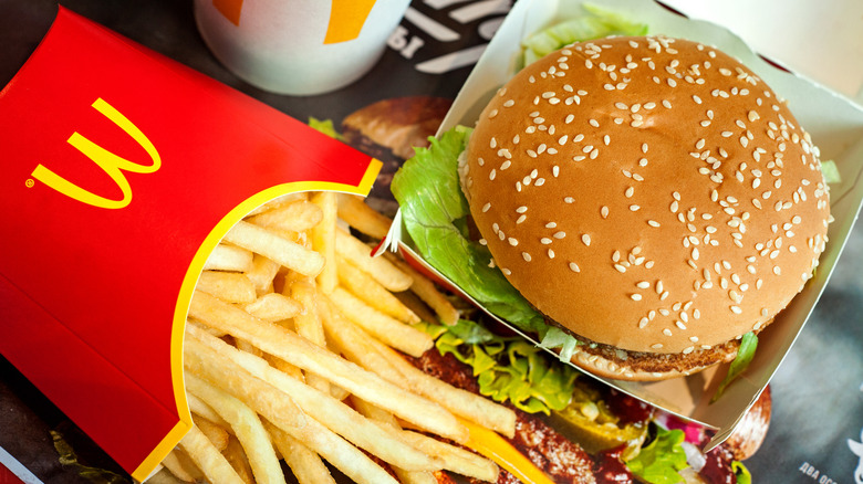 McDonald's hamburger and fries