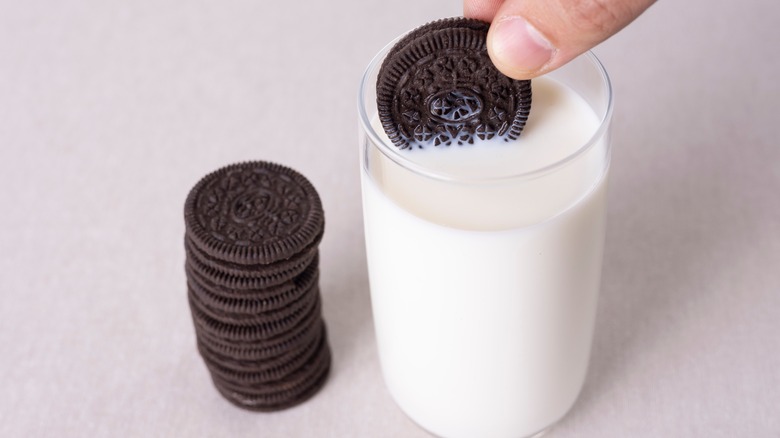 Oreos dipped in milk