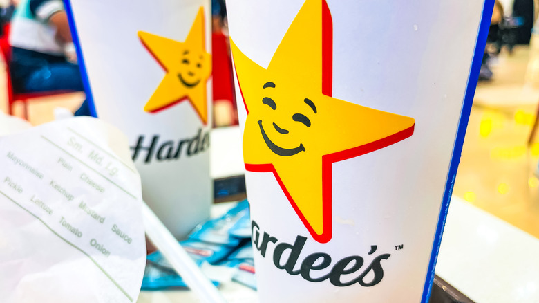Hardee's cups with star logo
