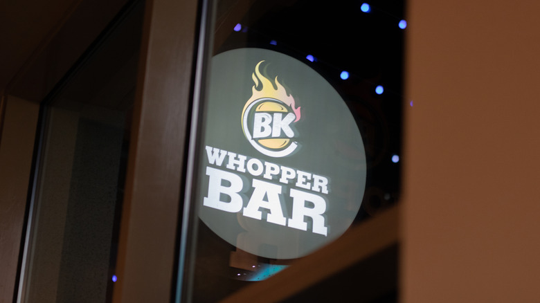Circular sign for B.K. Whopper Bar