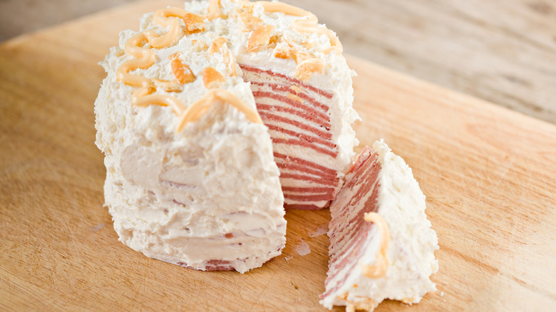 Bologna cake and a slice.