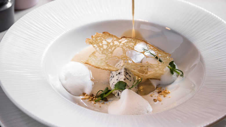 Liquid pouring into dish