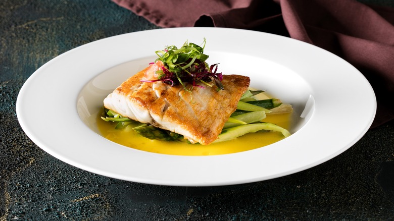 king salmon in fancy dish