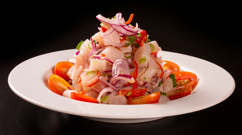 ceviche with onions and tomatoes
