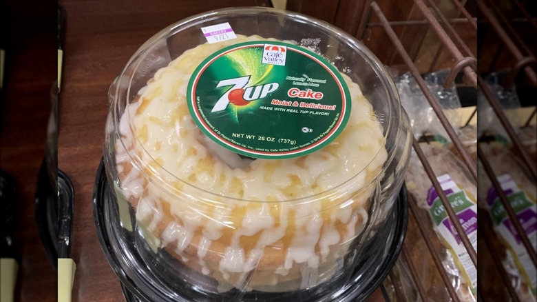 packaged 7UP cake with icing