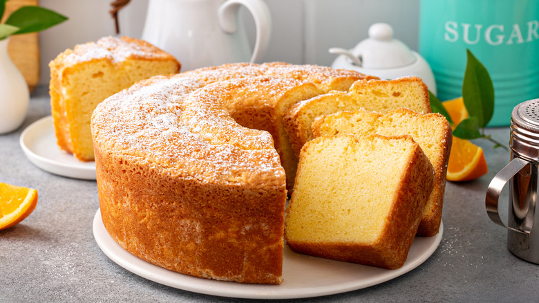 Cake made in tube pan