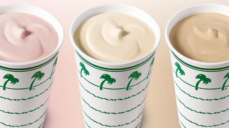 Strawberry, vanilla, chocolate milkshakes