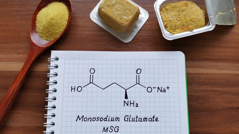 The MSG compound on a sheet of paper
