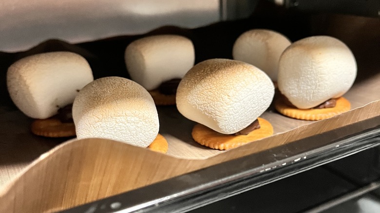 S'mores toasting in oven