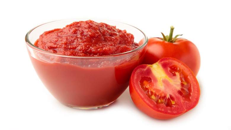 Tomatoes and tomato paste bowl