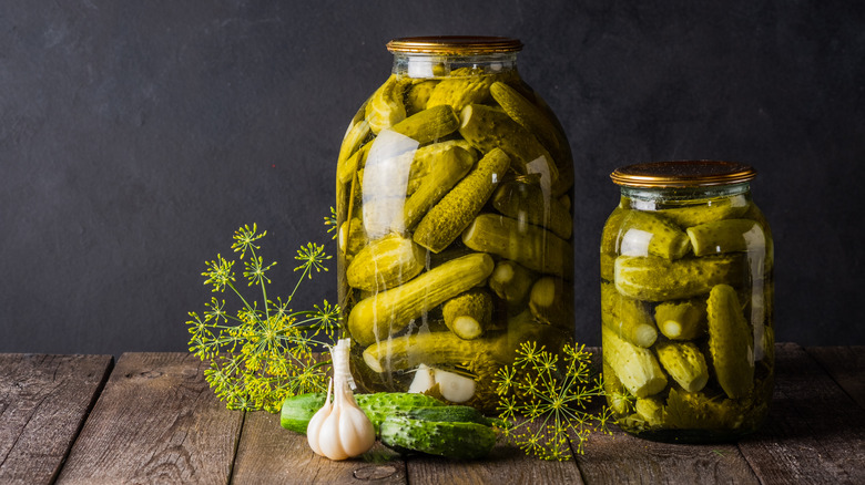 Pickles with herbs and garlic