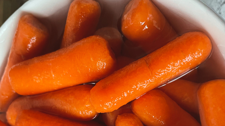 Baby carrots in water