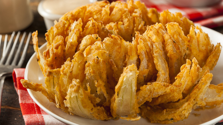Blooming onion close up
