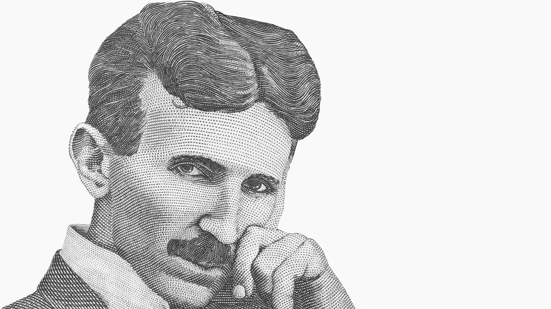 black-and-white portrait of Nikola Tesla