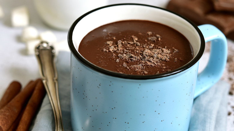 Cup of thick hot chocolate