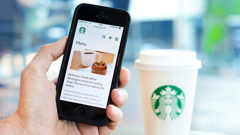 A person ordering on the mobile app